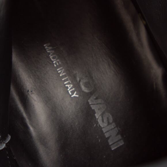 ALESSANDRO VASINI SONNY 40MM ANKLE ZIP BOOT IN BLACK CALFSKIN 43.5/US10.5 - Picture 12 of 14